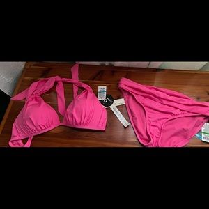 Women pink swimsuit bikini new